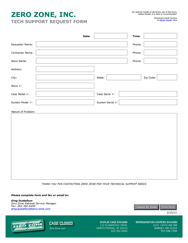 Tech Support Request Form
