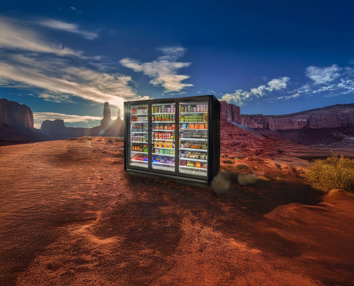 A2L refrigerants display case in desert